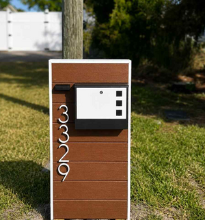 The Wellington luxury composite mailbox installed outdoors